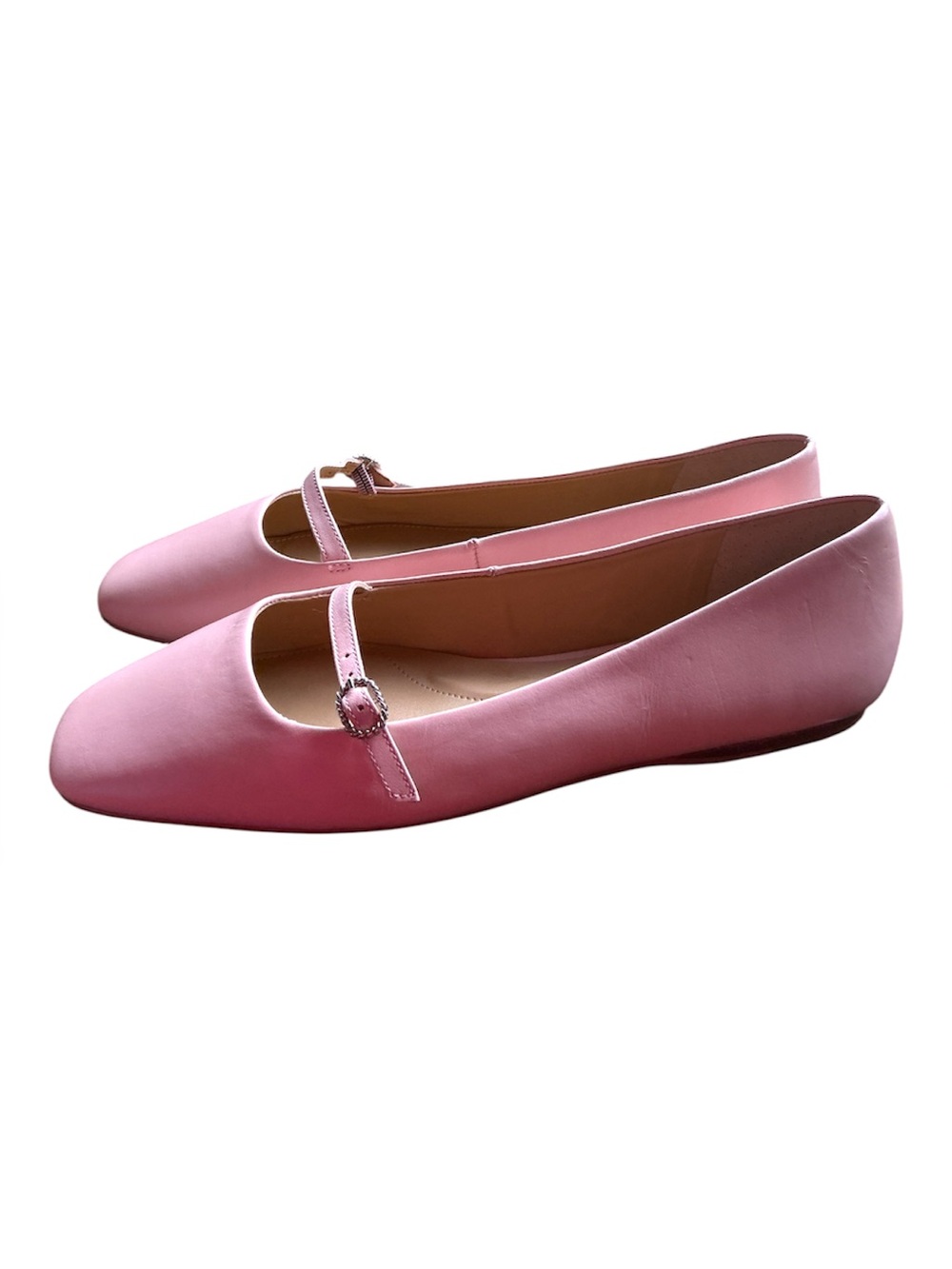 Talbots Pink Leather Mary Jane Flats 8.5M Ballet Flats Buckle Strap Classic